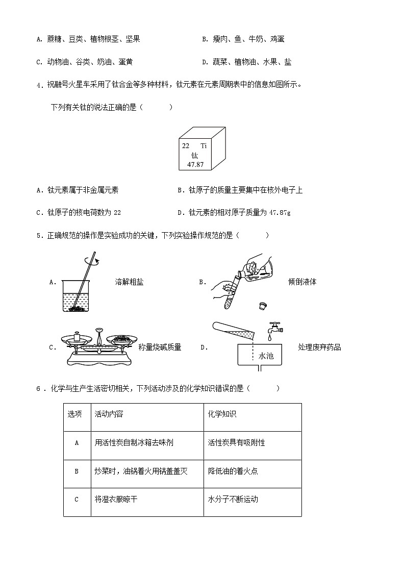 2024年广东省广州市九年级学业水平考试化学三轮模拟练习试卷（原卷+解析）02