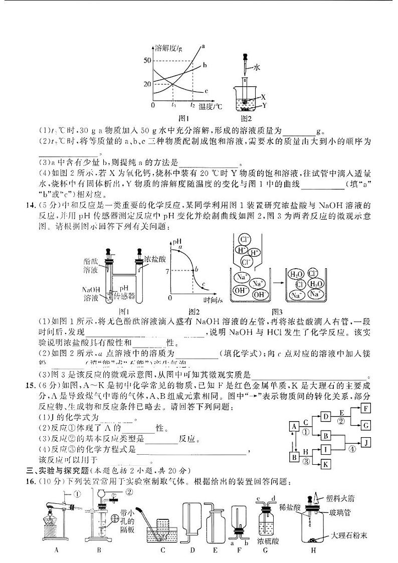 2024年甘肃省金昌市金川区中考一模考试化学试题03
