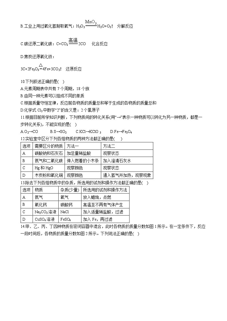黑龙江省哈尔滨市虹桥初级中学2023-2024学年八年级下学期期中测试化学试卷03