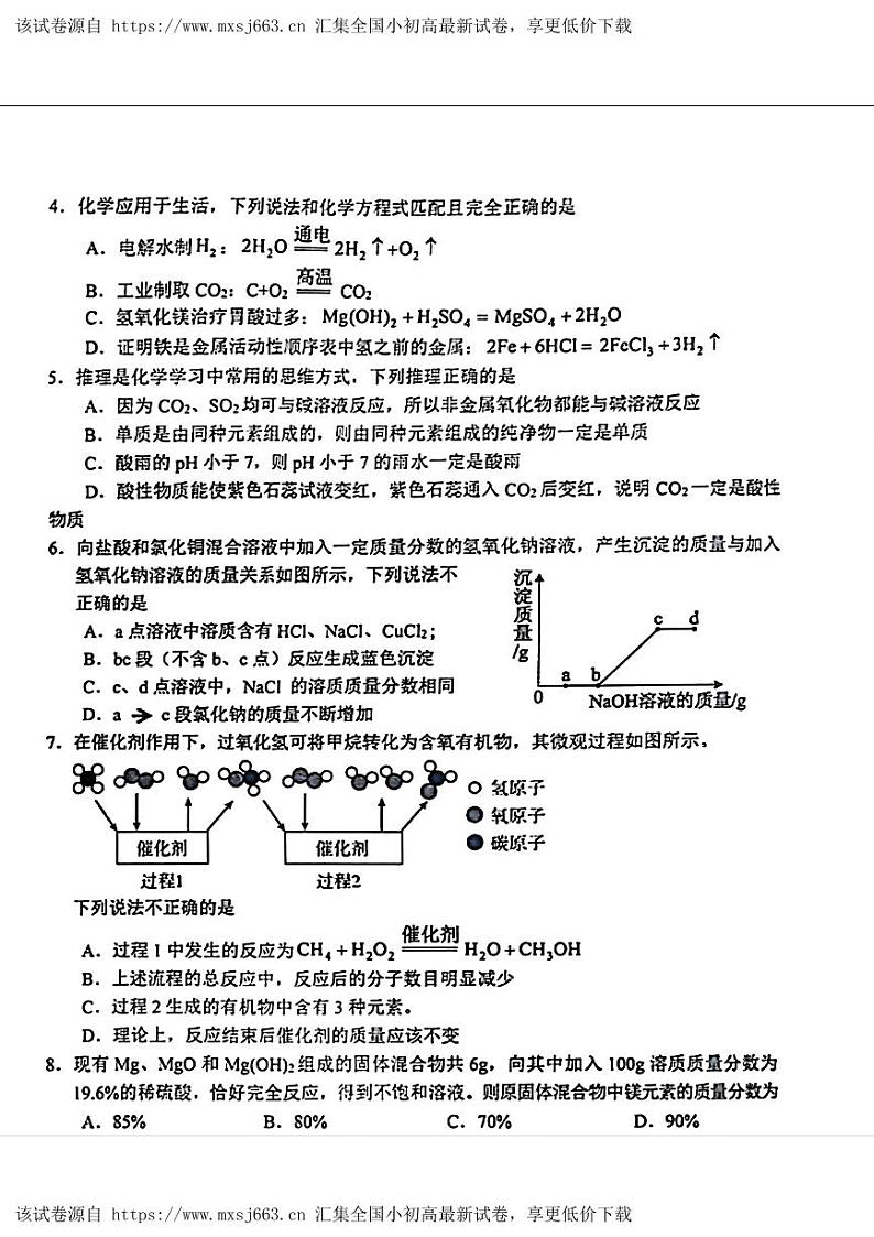 2024年四川省德阳市中江县中考二模化学试题02
