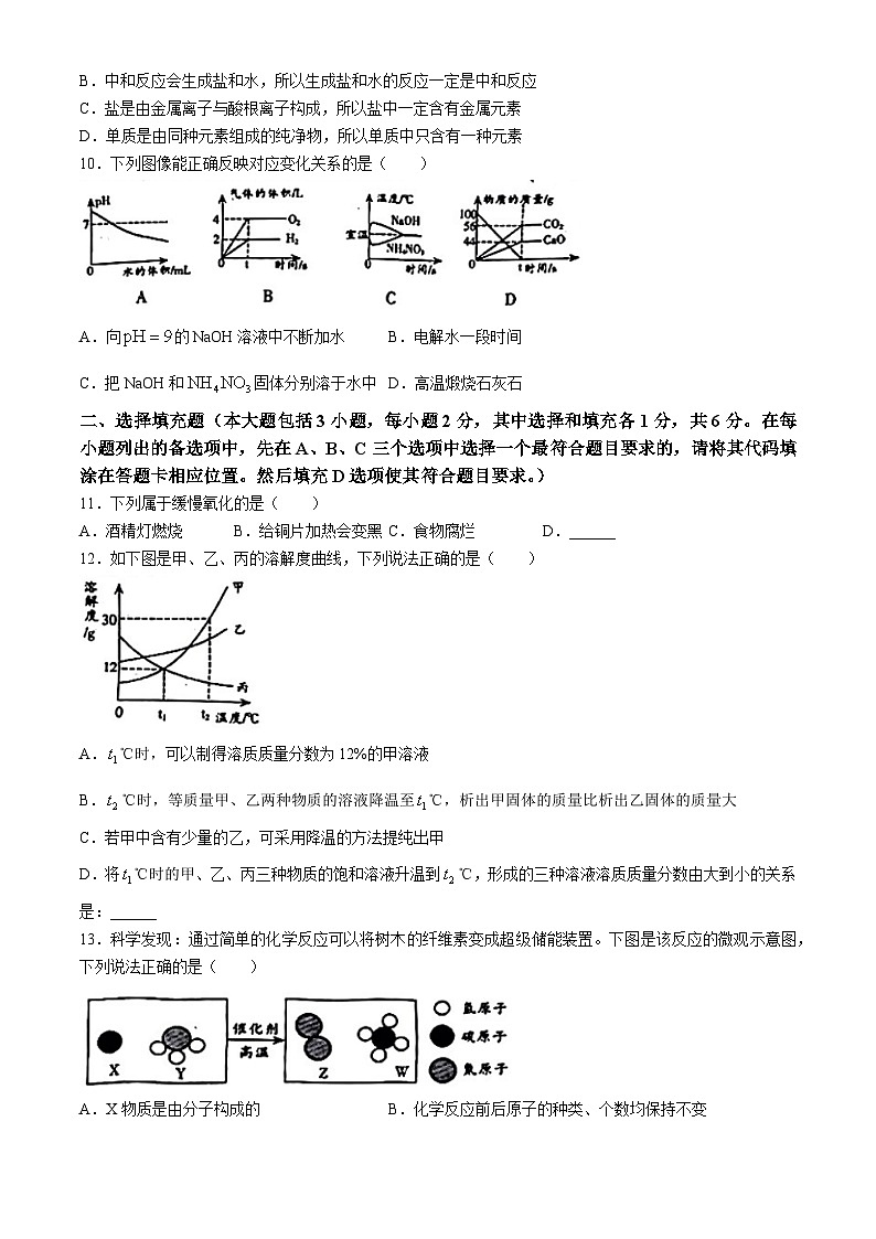 2024年江西省吉安市青原区中考一模化学试题02