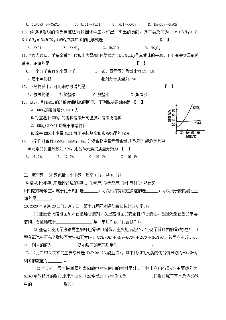 2024年河南省商丘市夏邑县中考模拟预测化学试题第2页