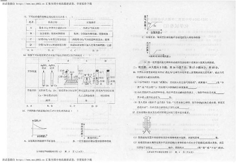 2024年广东省汕头市潮南区陈店镇中考模拟一模化学试题02