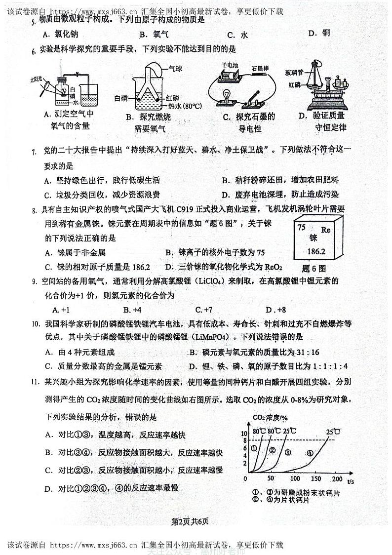 2024年广东省肇庆德庆县中考一模化学试卷第2页