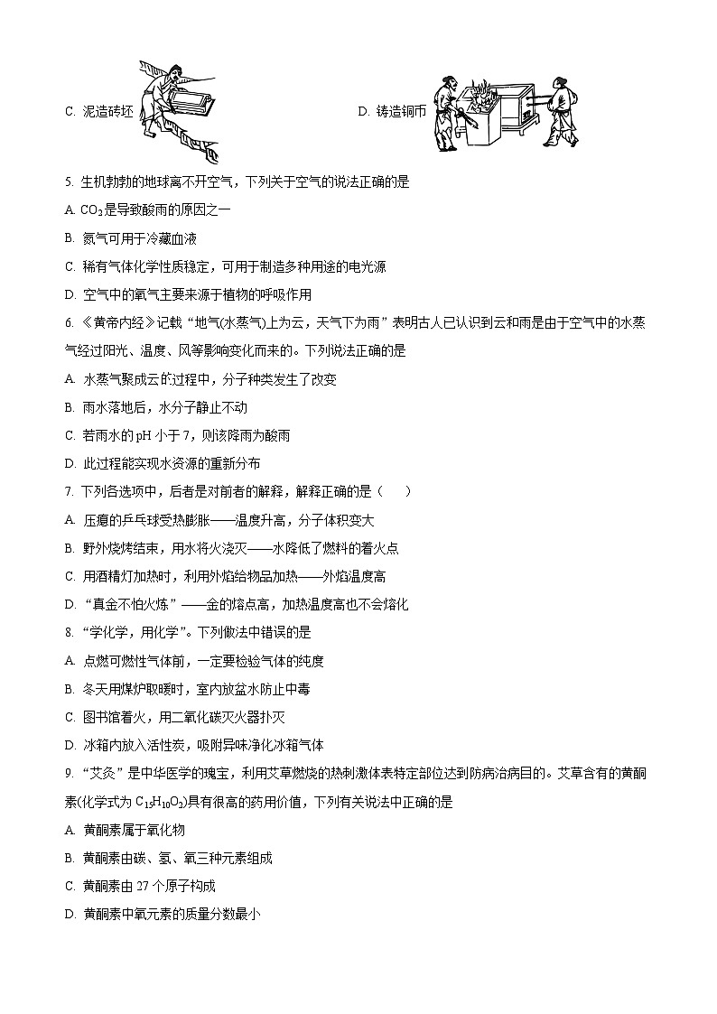 2024年山东省聊城市临清市西南片区中学联合考试中考二模化学试题（原卷版+解析版）02