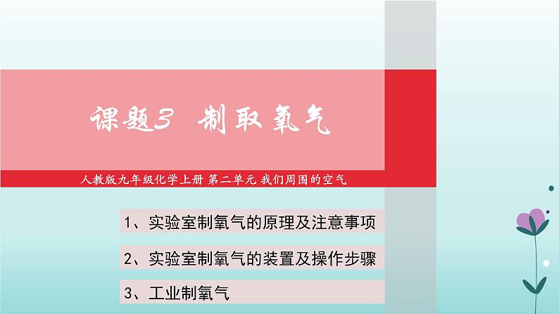 化学人教版九年级上册导学课件：2.3制取氧气01