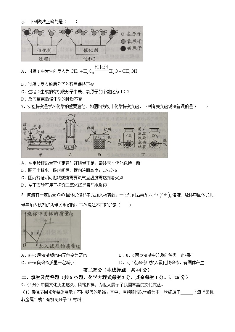 2024年陕西省商洛市商南县丹南五校中考二模化学试题(无答案)02