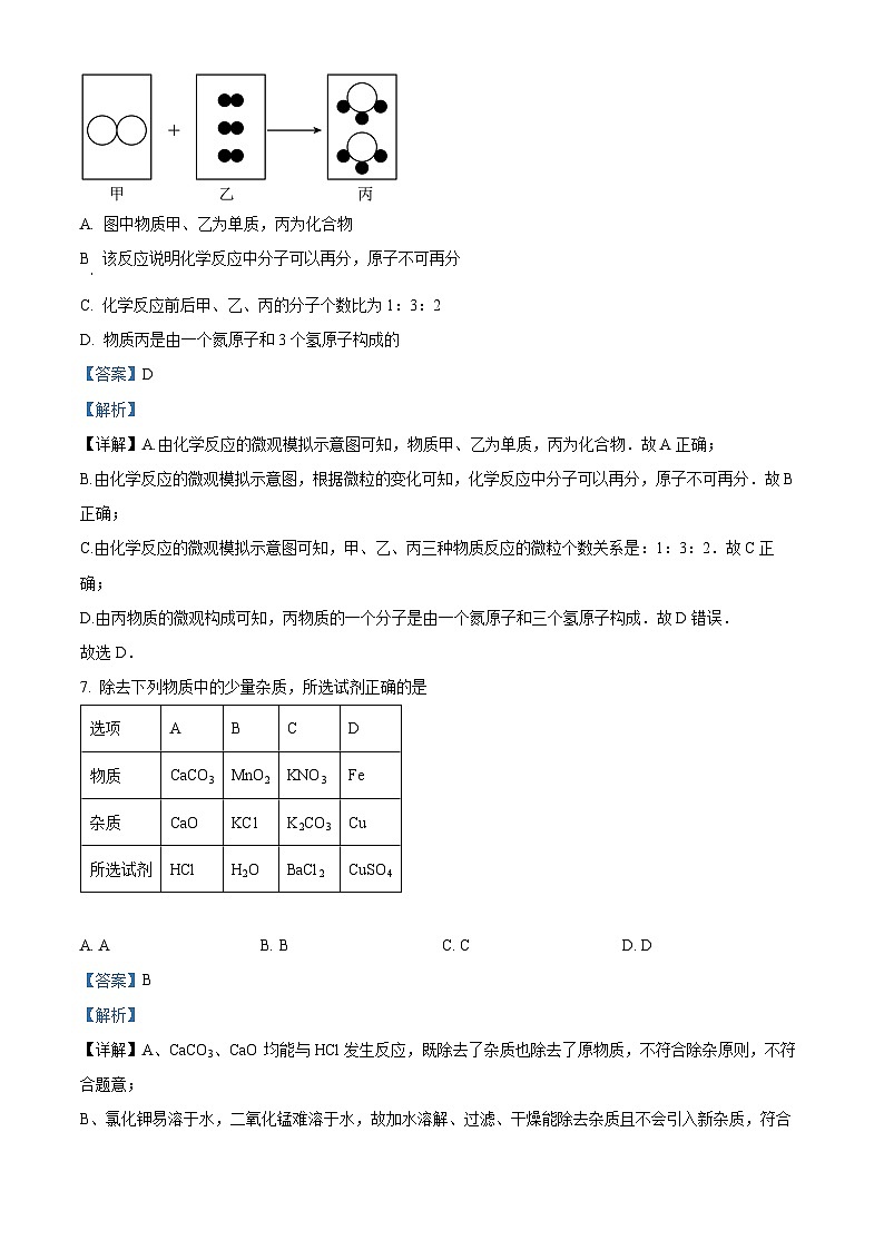 2024年西藏自治区日喀则市江孜县中考一模化学试题（原卷版+解析版）03