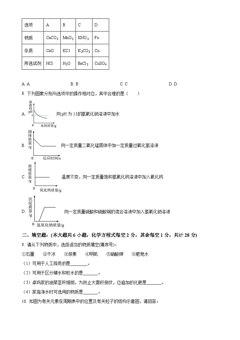 2024年西藏自治区日喀则市江孜县中考一模化学试题（原卷版+解析版）02