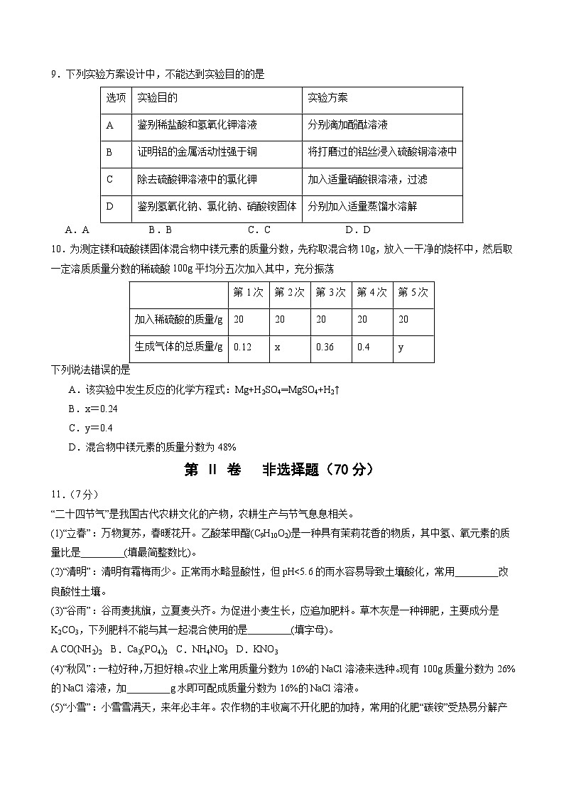 2024年中考考前最后一套押题卷：化学（福建卷）（考试版）A4第3页