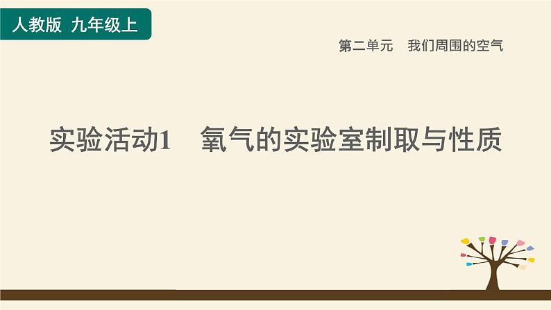 人教版化学九上课时练测课件：实验活动1 氧气的实验室制取与性质第1页