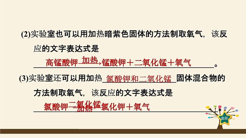 人教版化学九上课时练测课件：2.3.1实验室制取氧气的原理第3页