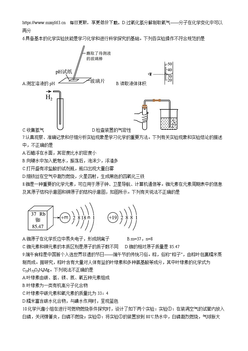 2024年山东省聊城市茌平区中考一模化学试题(无答案)第2页