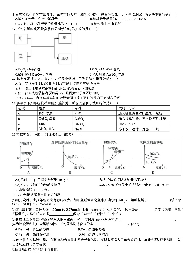 2024 年广东省中考化学模拟试题(一)（含答案）02