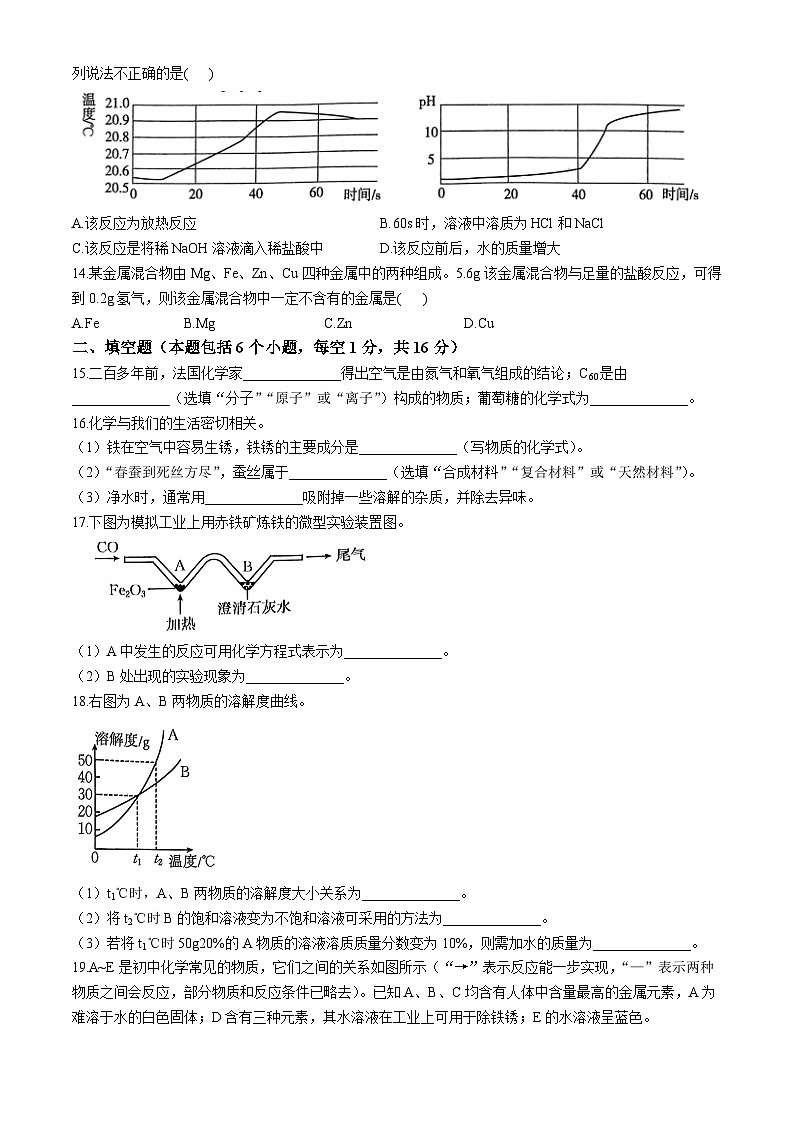 145，2024年河南省南阳市新野县中考一模化学试题(无答案)第3页