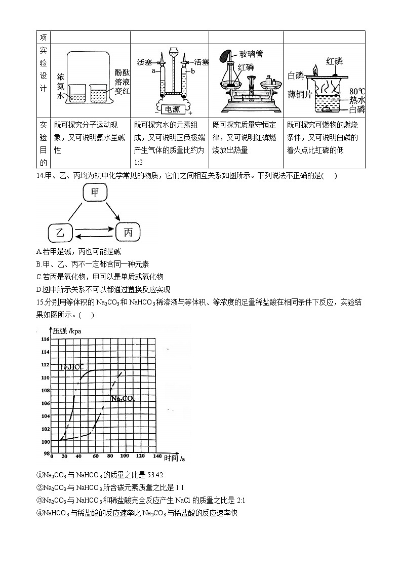 152， 2024年江苏省南京市联合体中考一模化学试题(无答案)03