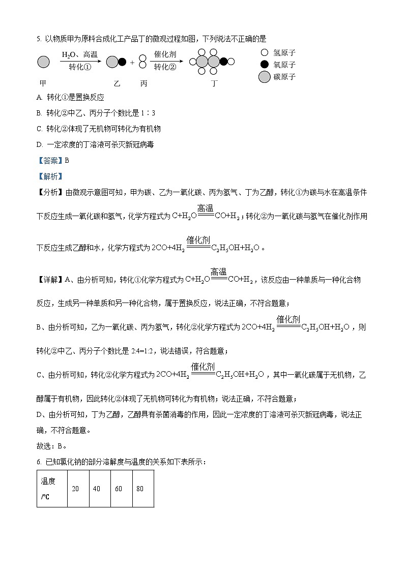 157，河北省邯郸市2024年九年级中考模拟检测理科综合试卷（精练型）-初中化学03