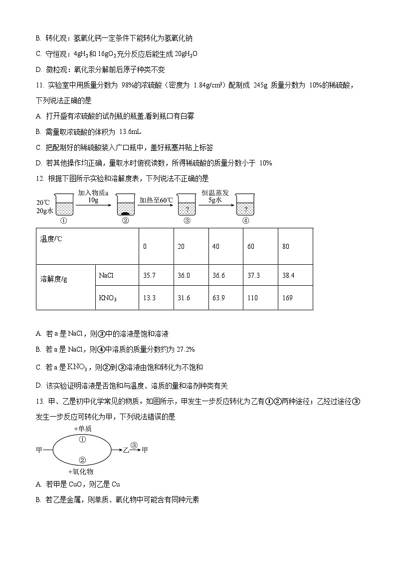25，2024年江苏省盐城市东台市中考化学模拟试题第3页
