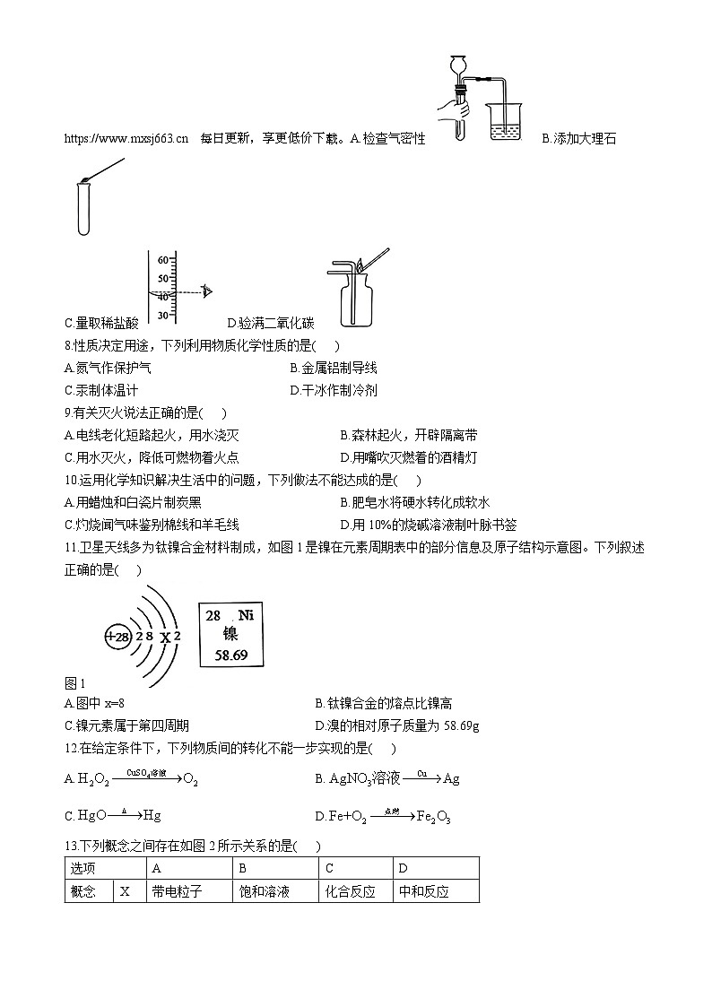 34，2024年江苏省江阴市九年级学业水平调研测试化学试题(无答案)02
