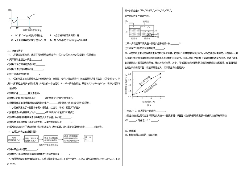 2024年海南省琼海市嘉积中学中考模拟（四）化学试题02