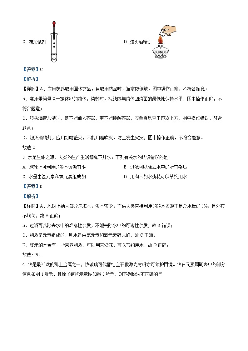2024年河北省邯郸市第十三中学中考一模化学试题（原卷版+解析版）02