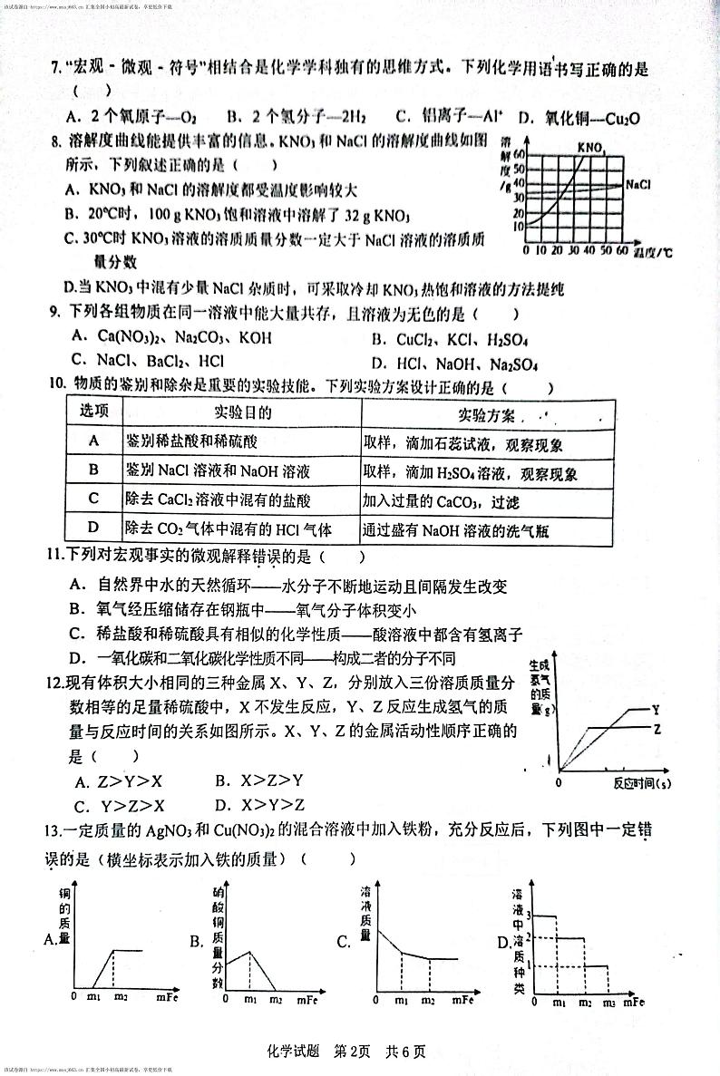59，2024年山东省枣庄市山亭区中考一模化学试题02