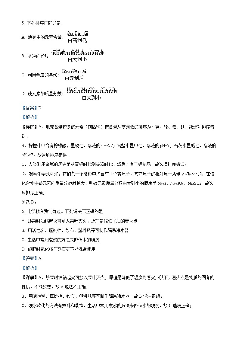 113，2024年江苏省苏州市昆山市八校中考化学适应性测评卷03