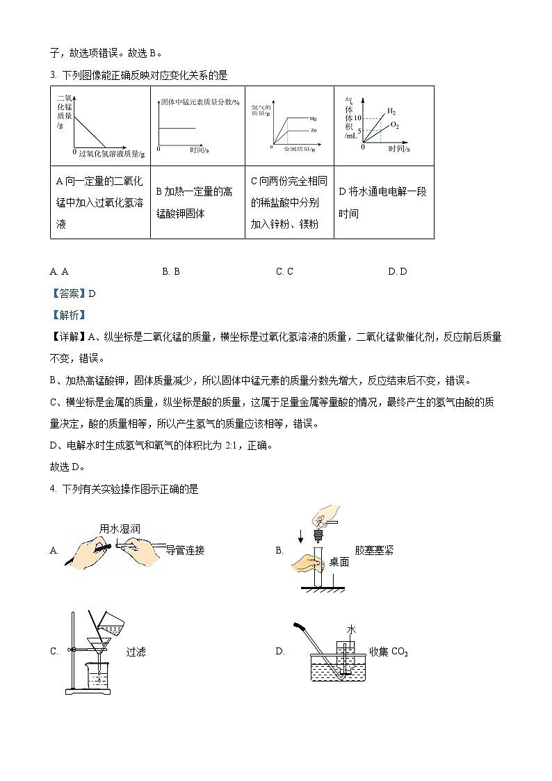 2024年甘肃省武威市凉州区武威三中教研联片中考模拟考试二模化学试题（原卷版+解析版）02