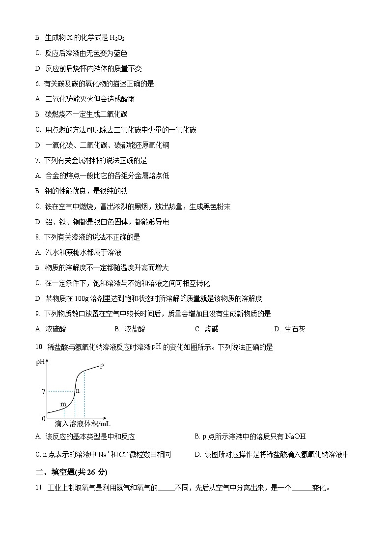 2024年甘肃省武威市民勤县昌宁中学教研联片中考三模化学试题（原卷版+解析版）02