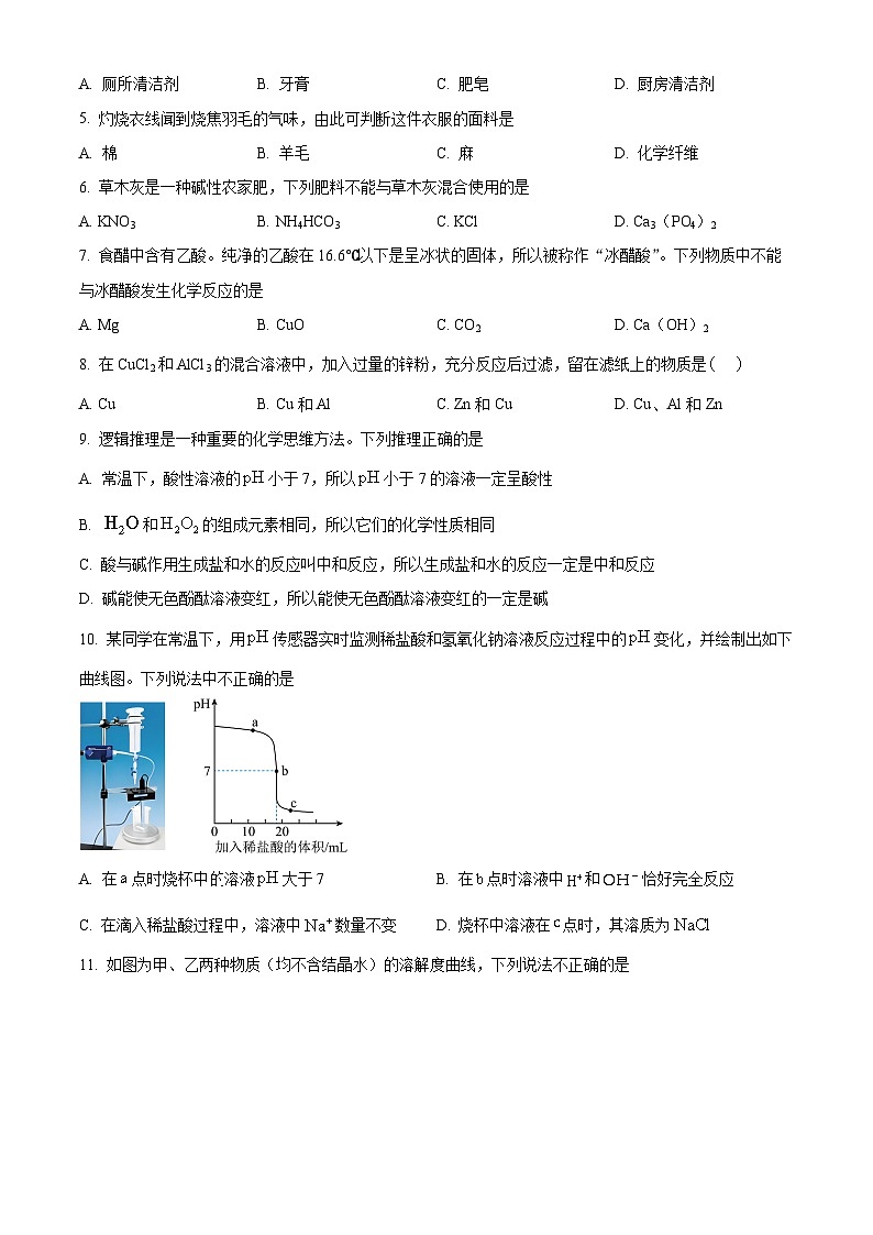 2024年海南省琼海市嘉积中学中考模拟（二）化学试题（原卷版）第2页