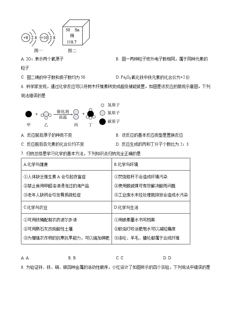2024年宁夏银川市第六中学教育集团中考化学一模试卷（原卷版+解析版）02