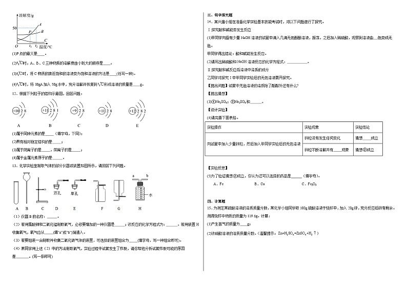 2024年西藏拉萨市城关区拉萨江苏实验中学中考一模化学试题(1)第2页
