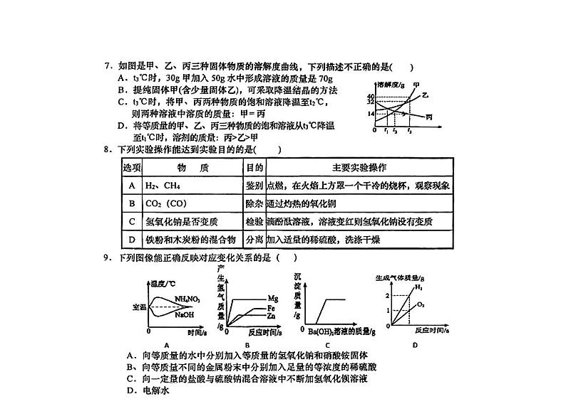 2024年四川省凉山彝族自治州会东县中考二诊考试化学试题第2页
