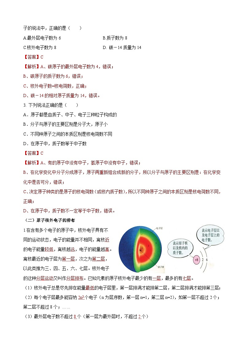 化学人教版九上同步课堂讲义：3.2 原子的结构第3页