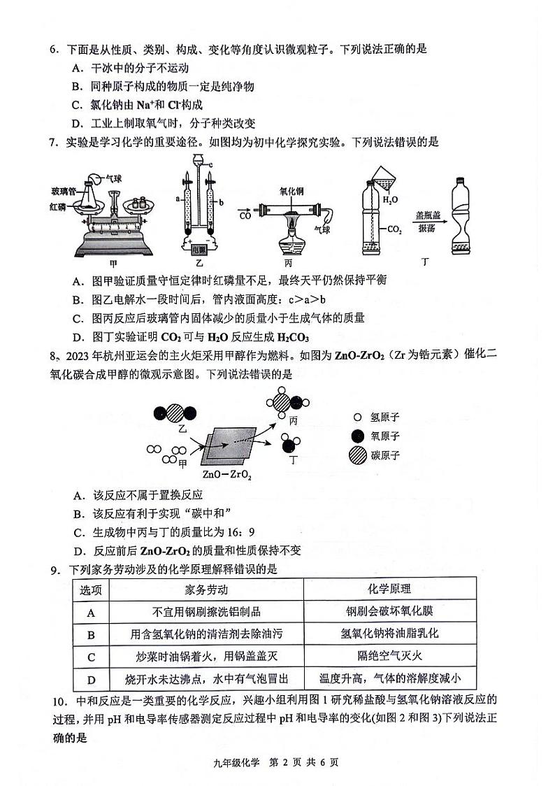 2024年安徽省合肥市肥西县中考二模化学试题第2页
