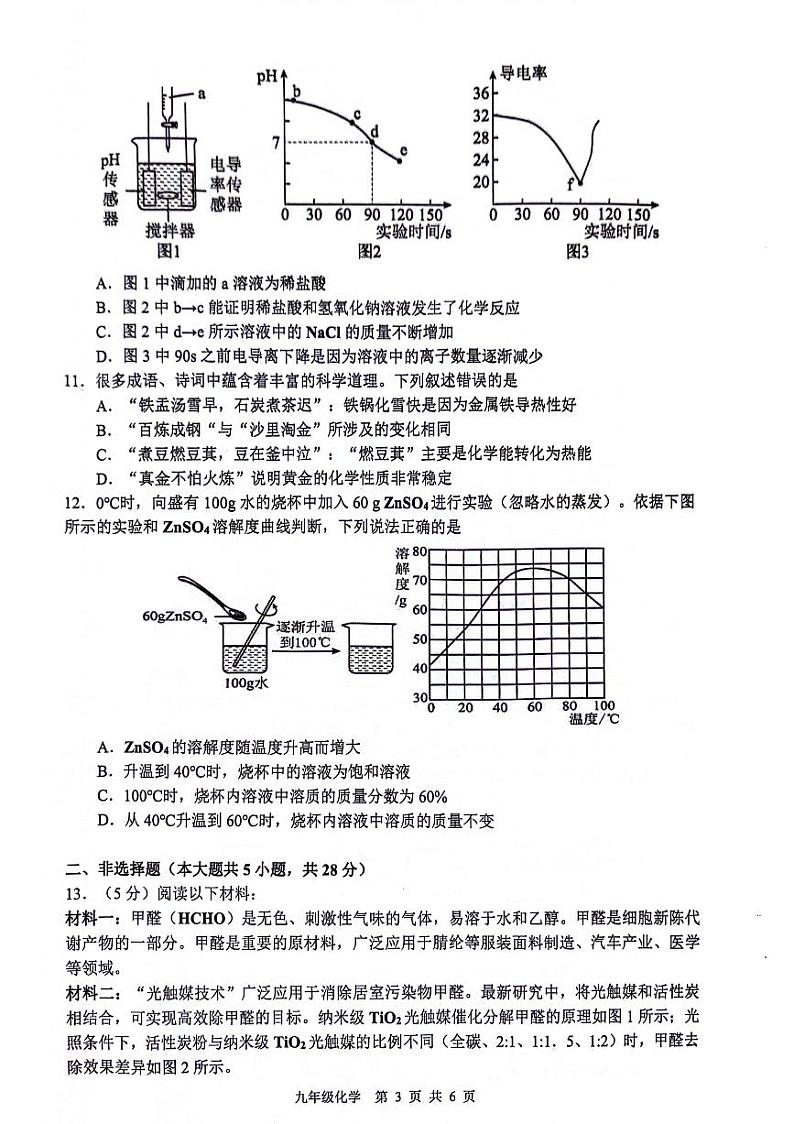2024年安徽省合肥市肥西县中考二模化学试题第3页