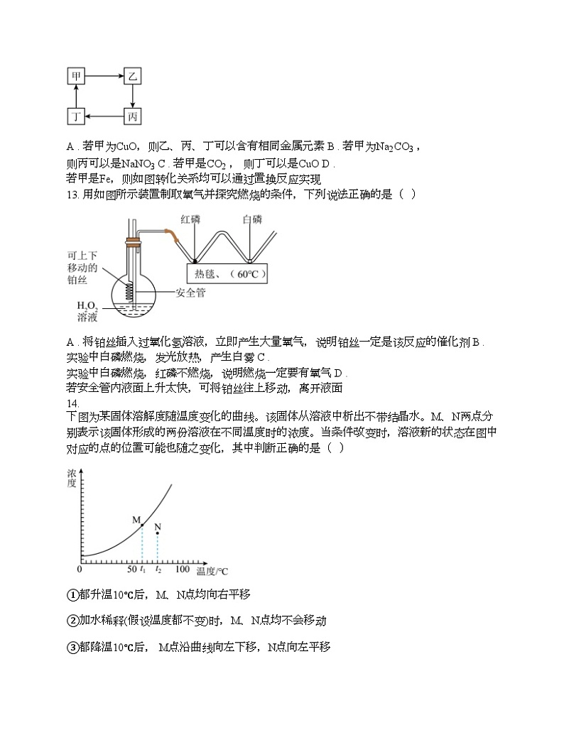 湖南省益阳市大通湖区2024年中考化学一模试题03