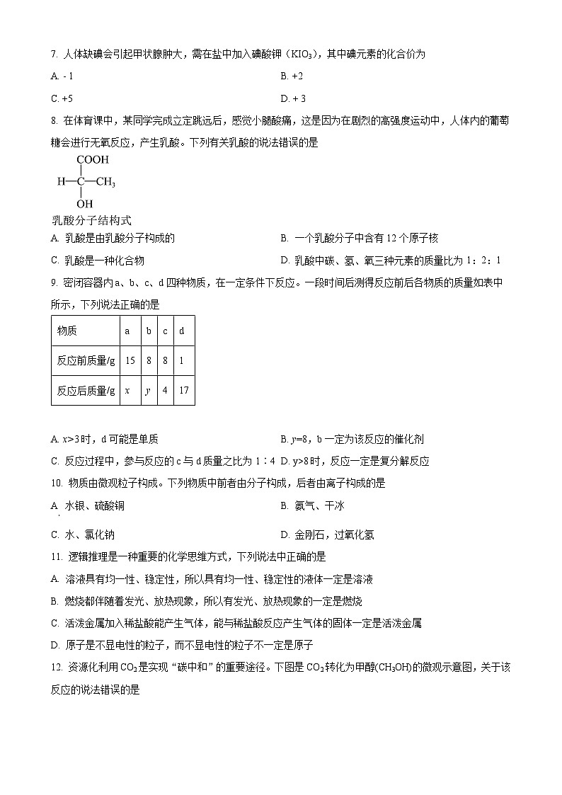 2024年河南省开封市尉氏县中考第二次模拟测试化学试题（原卷版）第2页