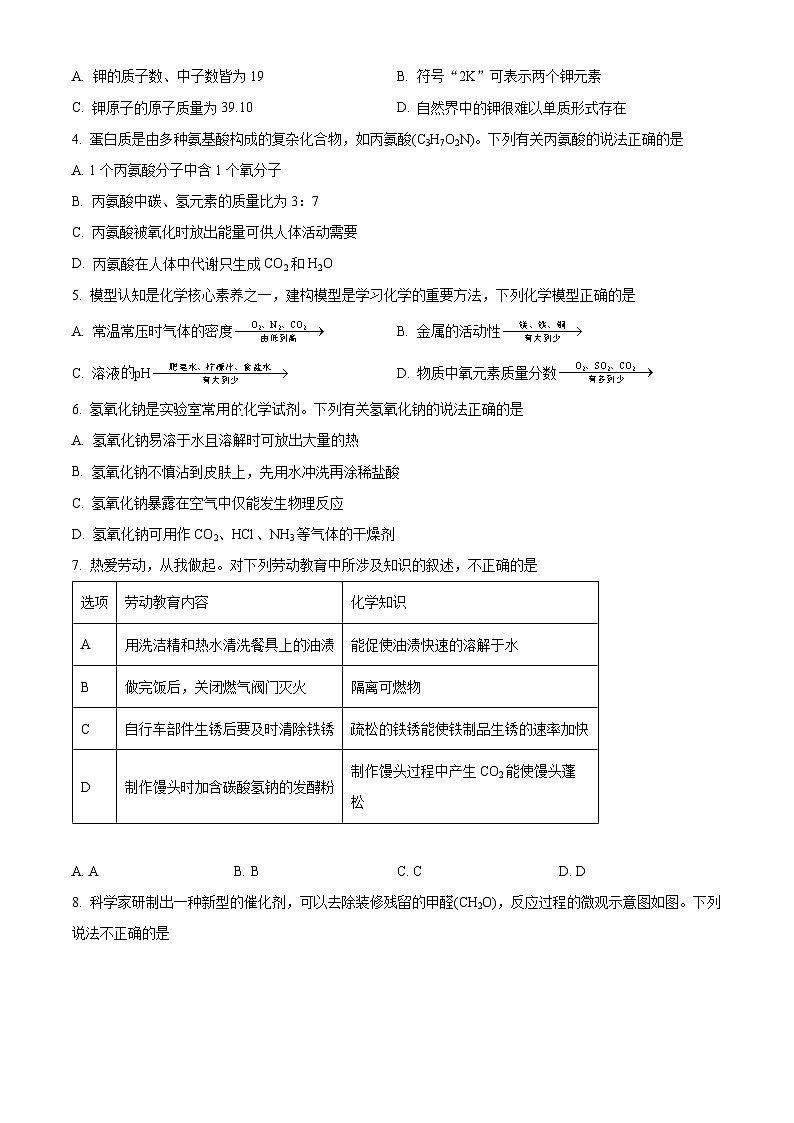2024年安徽省合肥市第四十五中学中考二模化学试题卷（原卷版+解析版）02