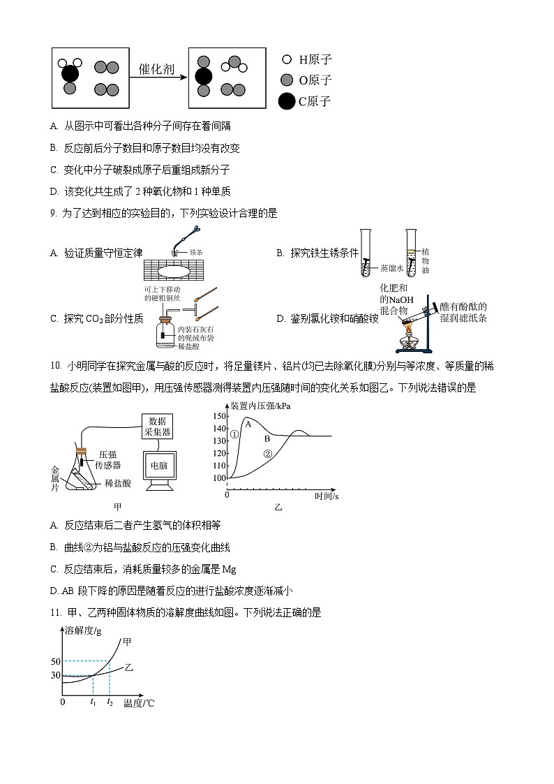 2024年安徽省合肥市第四十五中学中考二模化学试题卷（原卷版+解析版）03