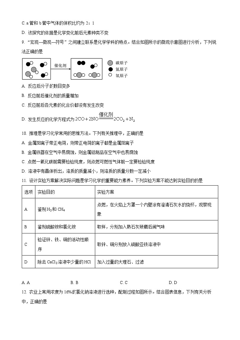 2024年安徽省六安市霍邱县中考模拟预测化学试题（原卷版+解析版）03