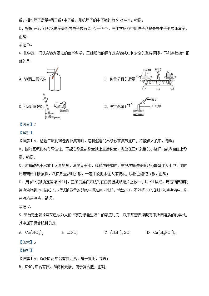 2024年山东省聊城市莘县中考二模化学试题（原卷版+解析版）03