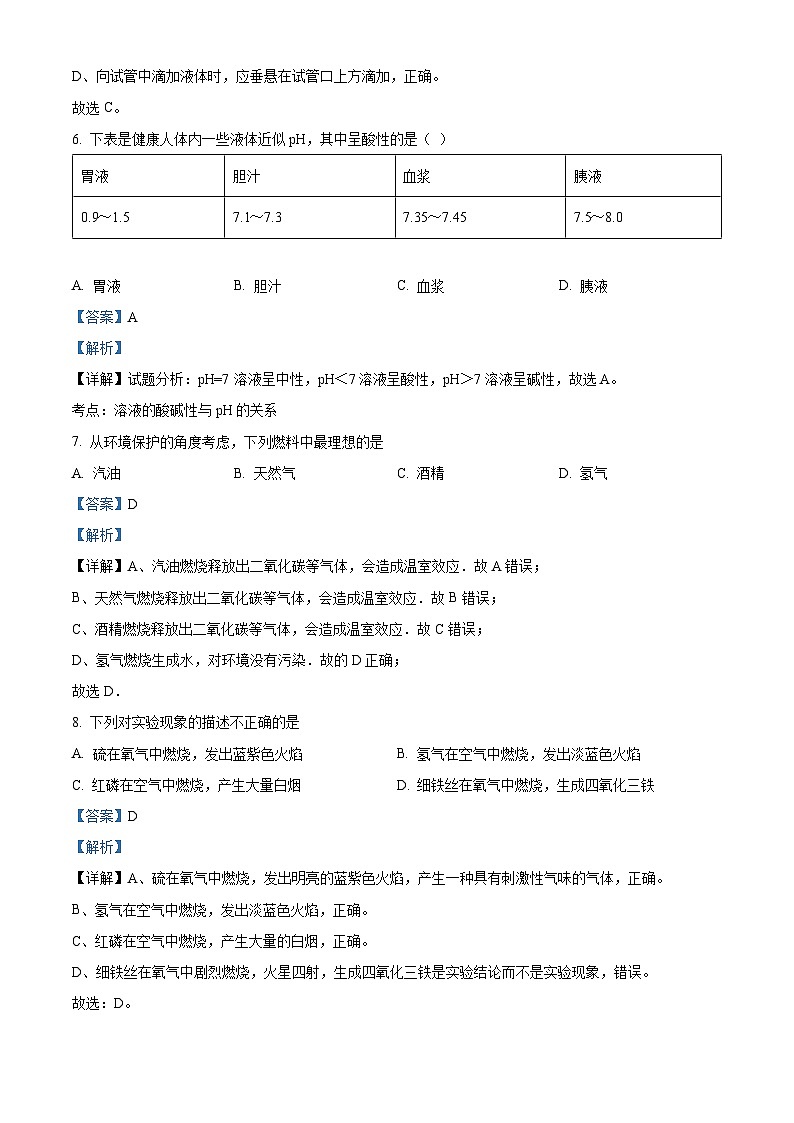 2024年天津市第九十八中学中考化学模拟试题（五）（解析版）第3页