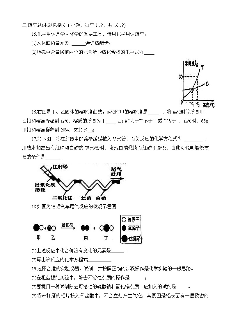 2024年河南省南阳市镇平县中考模拟预测化学试题（一）03
