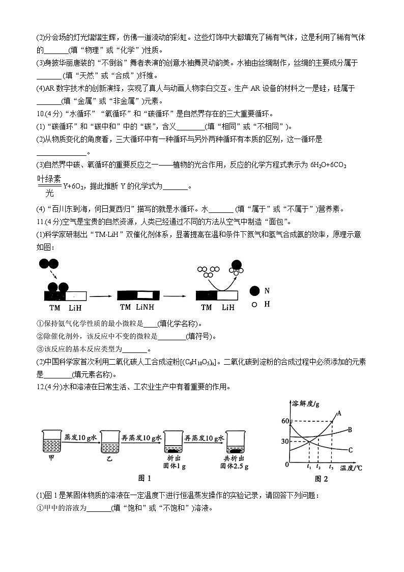 06，2024年陕西省商洛市镇安县中考一模考试化学试题(无答案)03