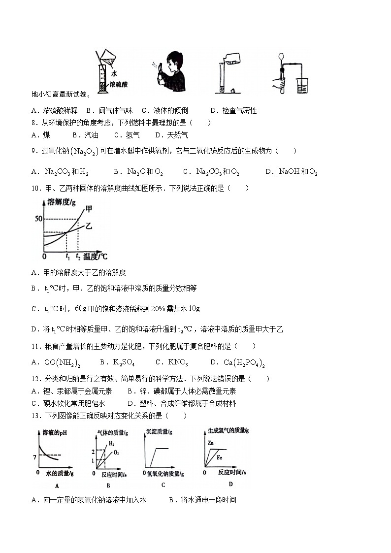 17，河南省新乡市辉县市2023-2024学年九年级下学期4月期中化学试题第2页