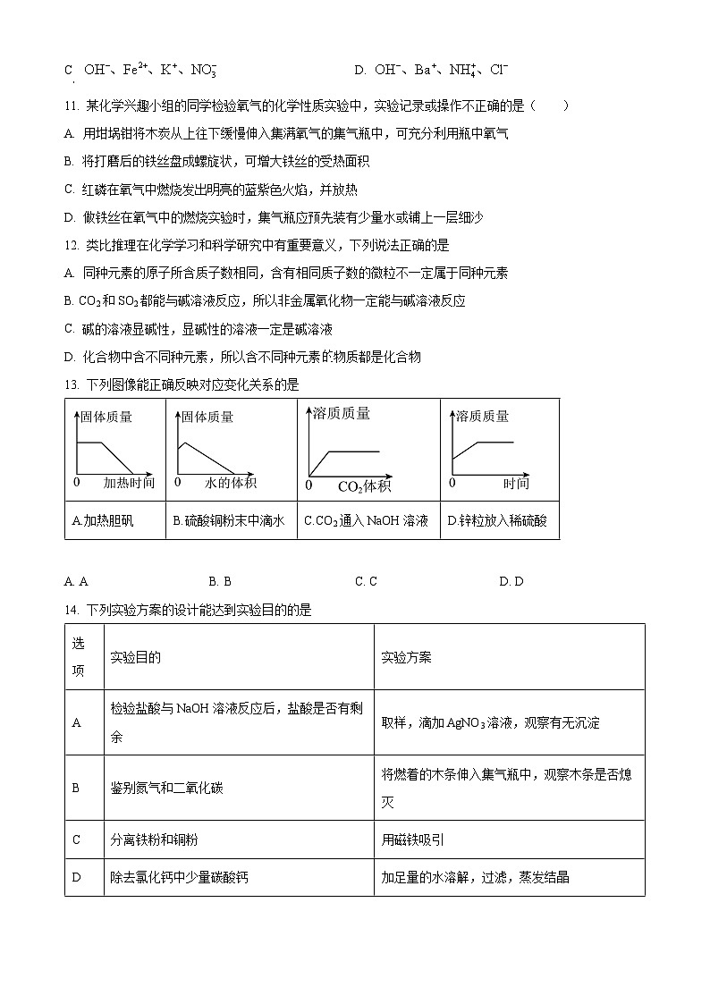 2024年黑龙江省齐齐哈尔市龙江县育英学校等部分学校联考中考模拟化学试卷（原卷版+解析版）03