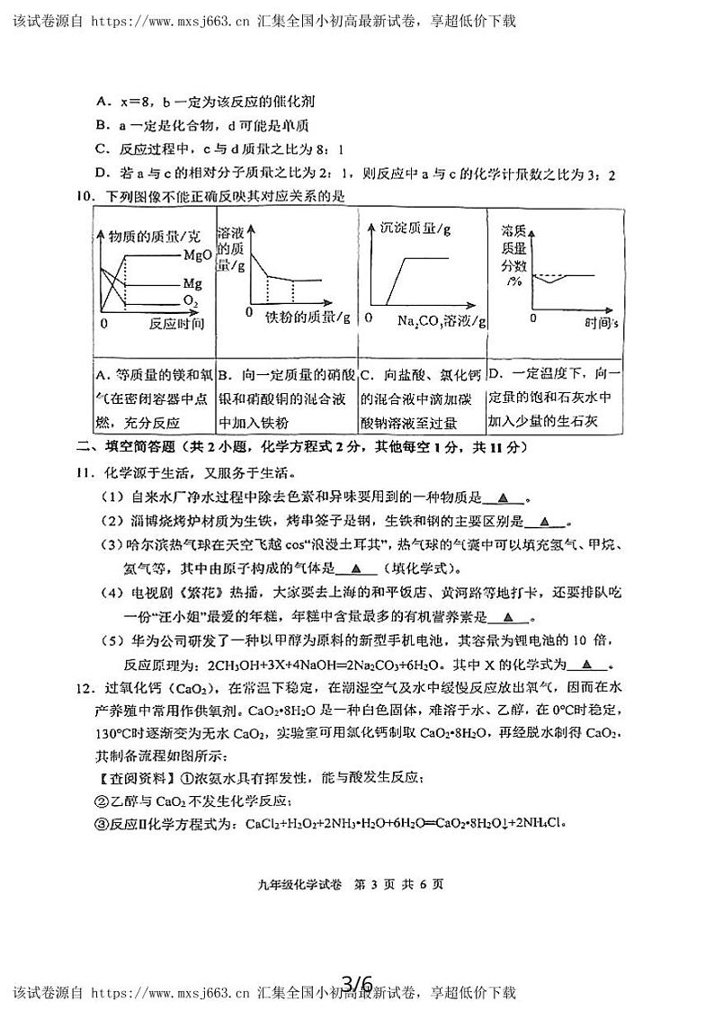 22，2024年江苏省宿迁市崇文初级中学中考二模考试化学试卷第3页