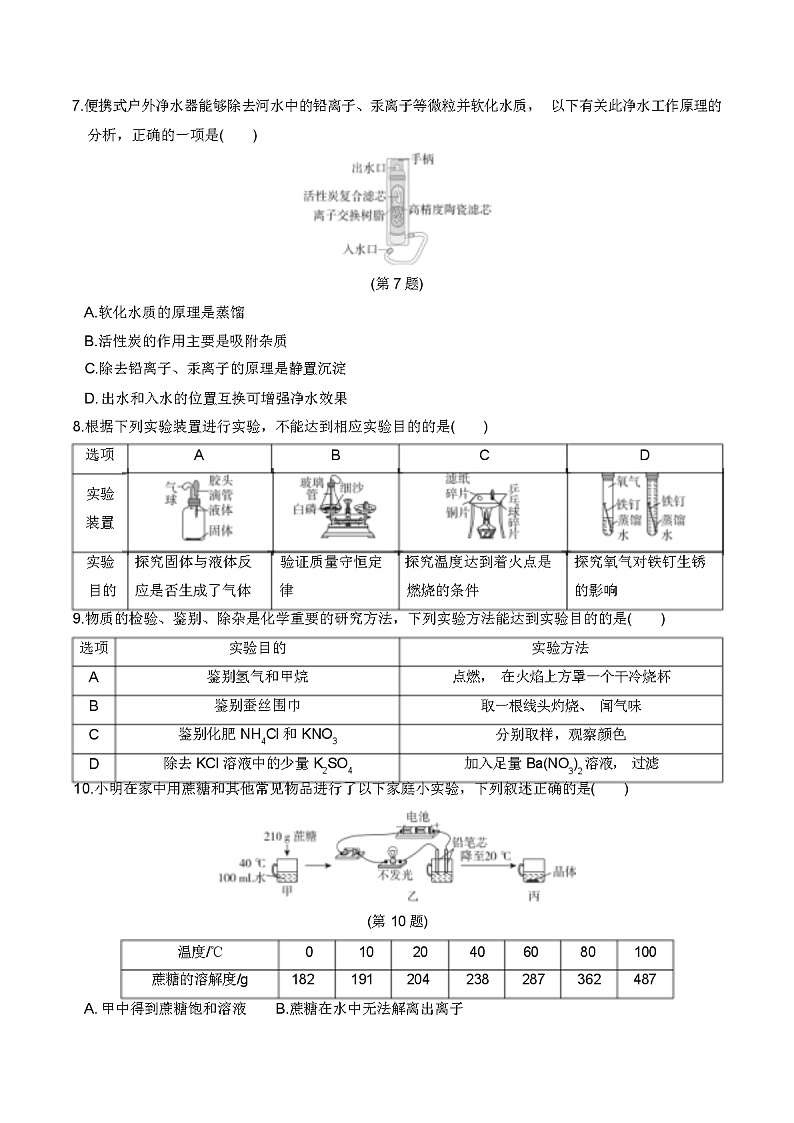 2024年山西中考化学学情评估（一）（含答案）第2页