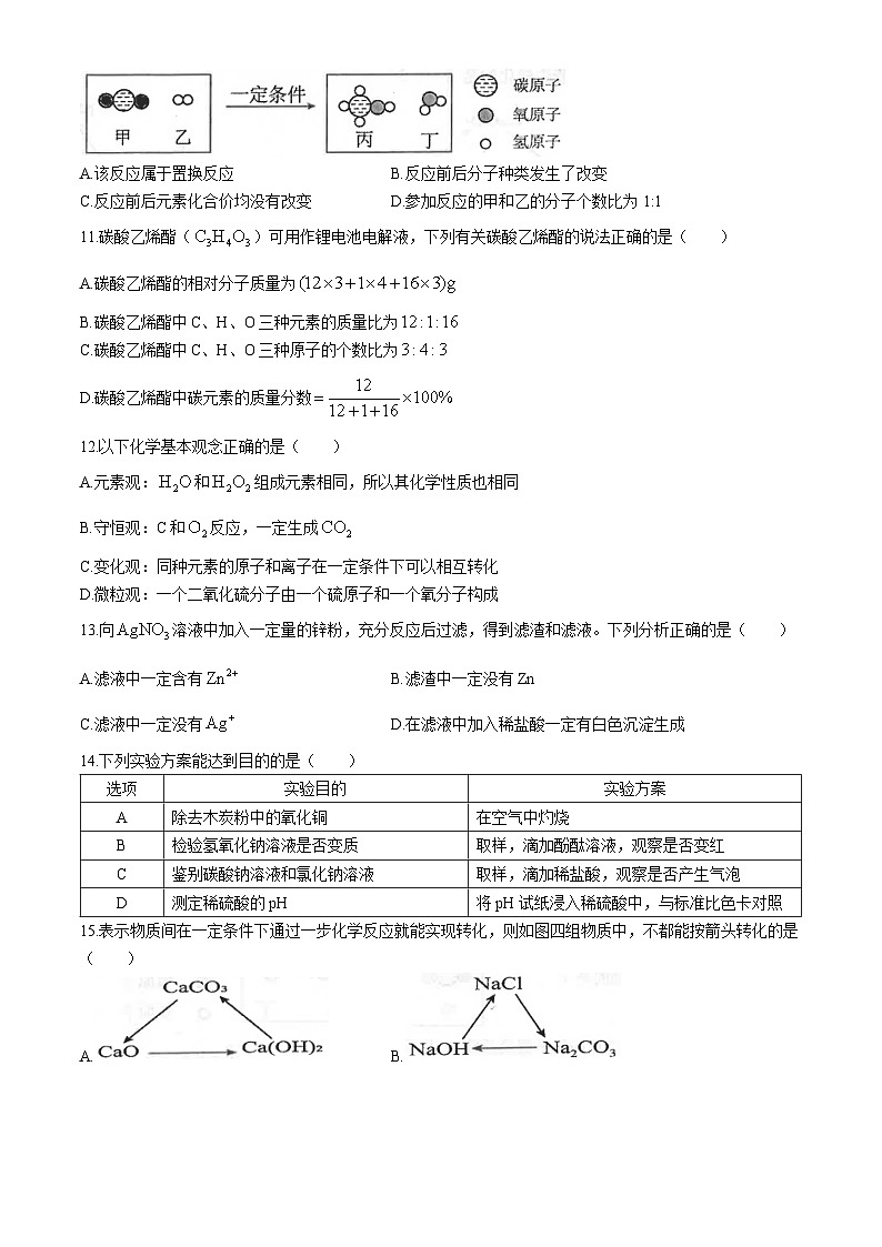 2024年广东省汕头市潮南区仙城初级中学中考一模化学试题03